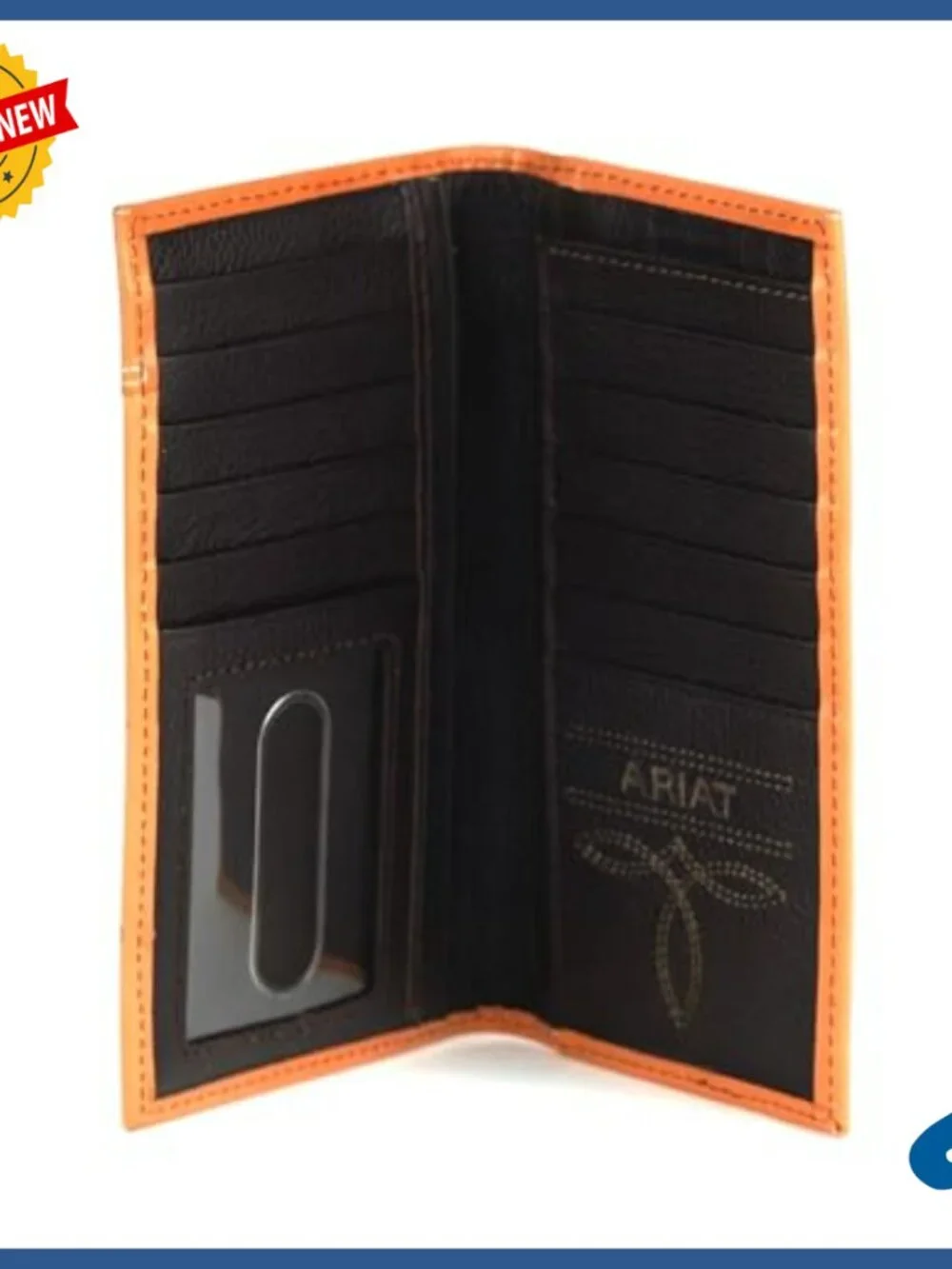 Genuine Leather Bifold Wallet with Calf Hair and Basketweave Design